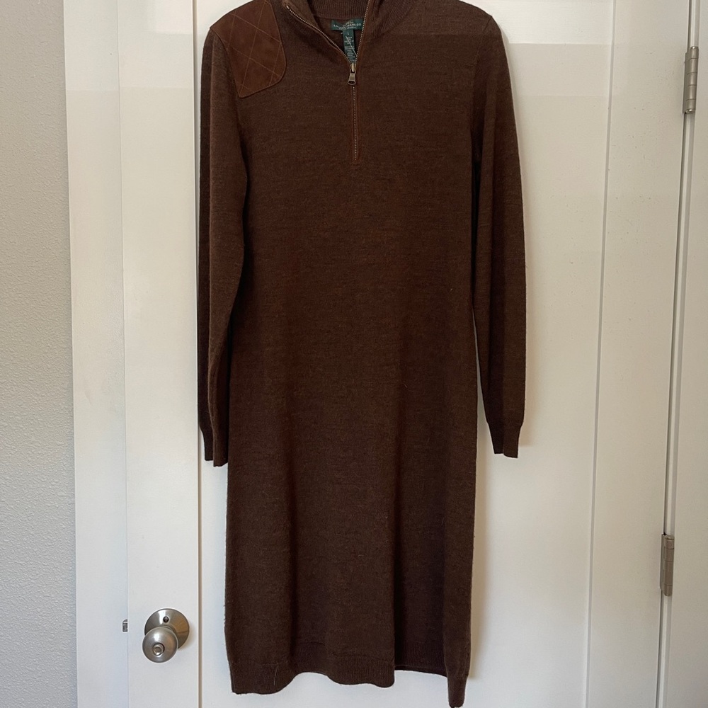 Ralph Lauren Merino Long Sleeve Sweater Dress